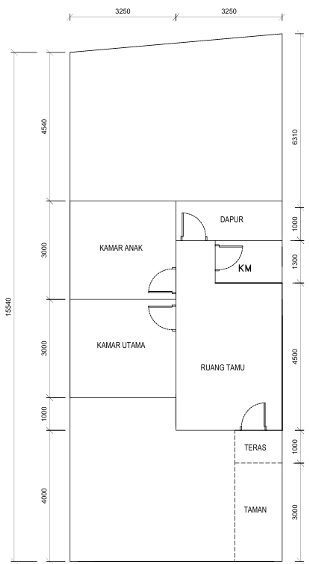 foto denah rumah tipe A (103/53) perumahan Sukodono Park Residence