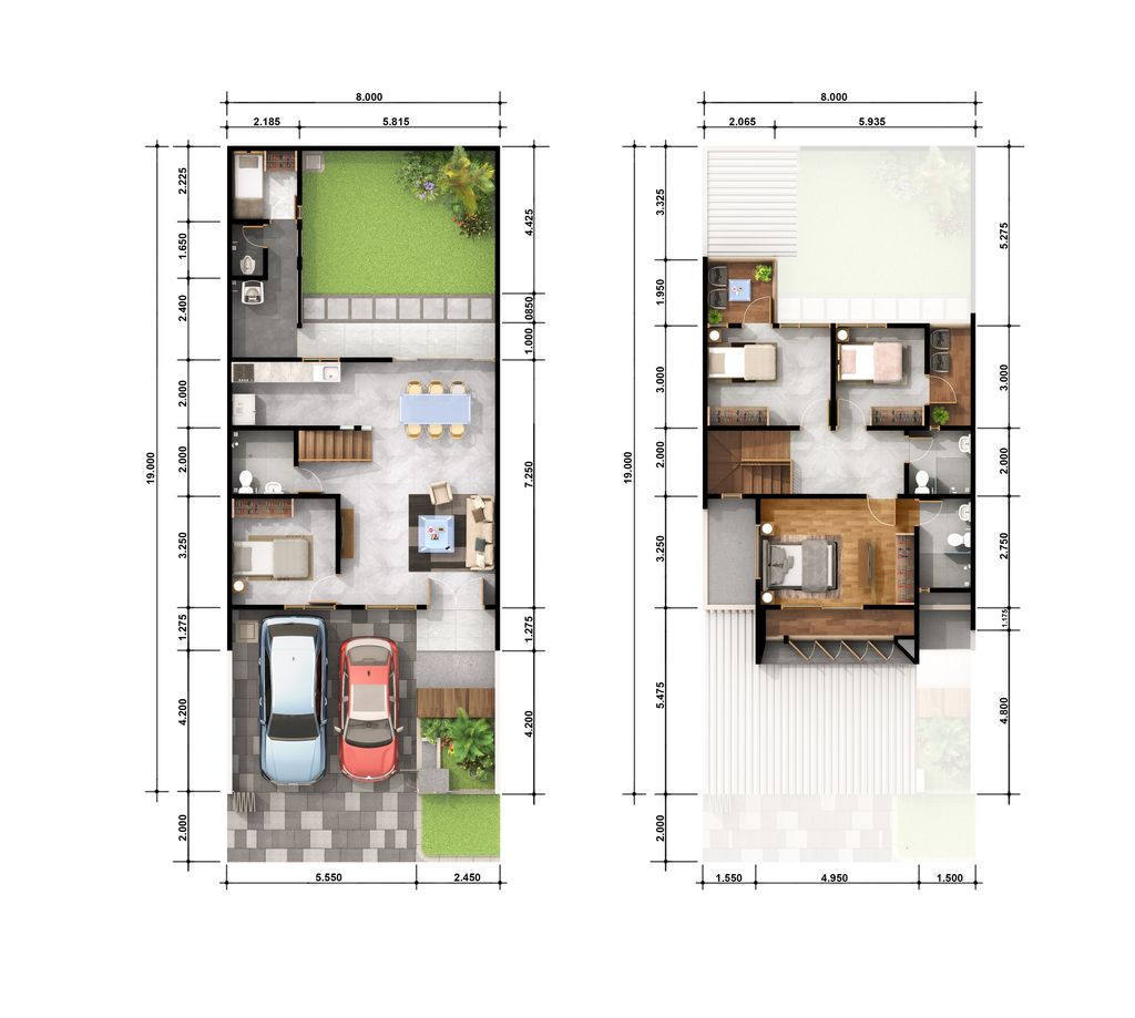 foto denah rumah tipe RODNA (8 X 19) perumahan CITRA SENTUL RAYA CLUSTER TIBER HIGHLAND