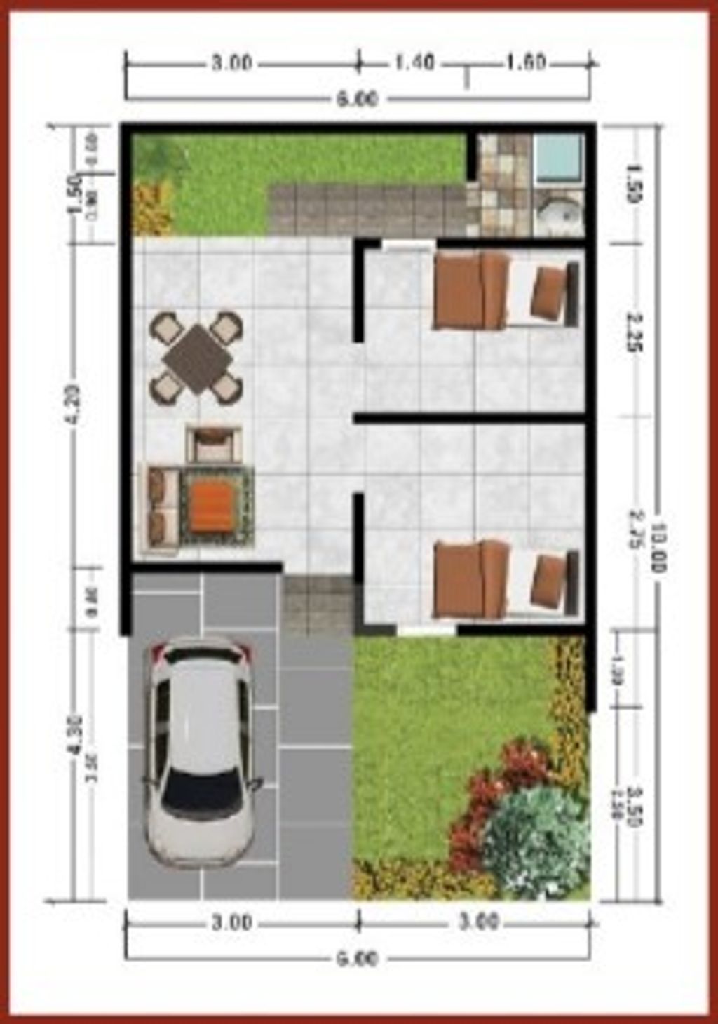 foto denah rumah tipe 30/60 Komersil. perumahan PURI HARMONI TIGARAKSA