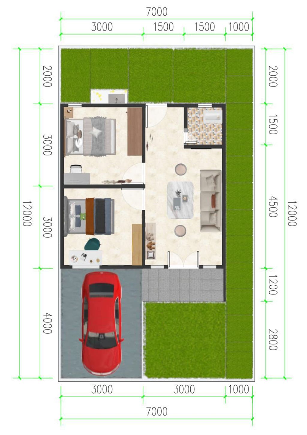 foto denah rumah tipe 36/84 perumahan anjaya residence