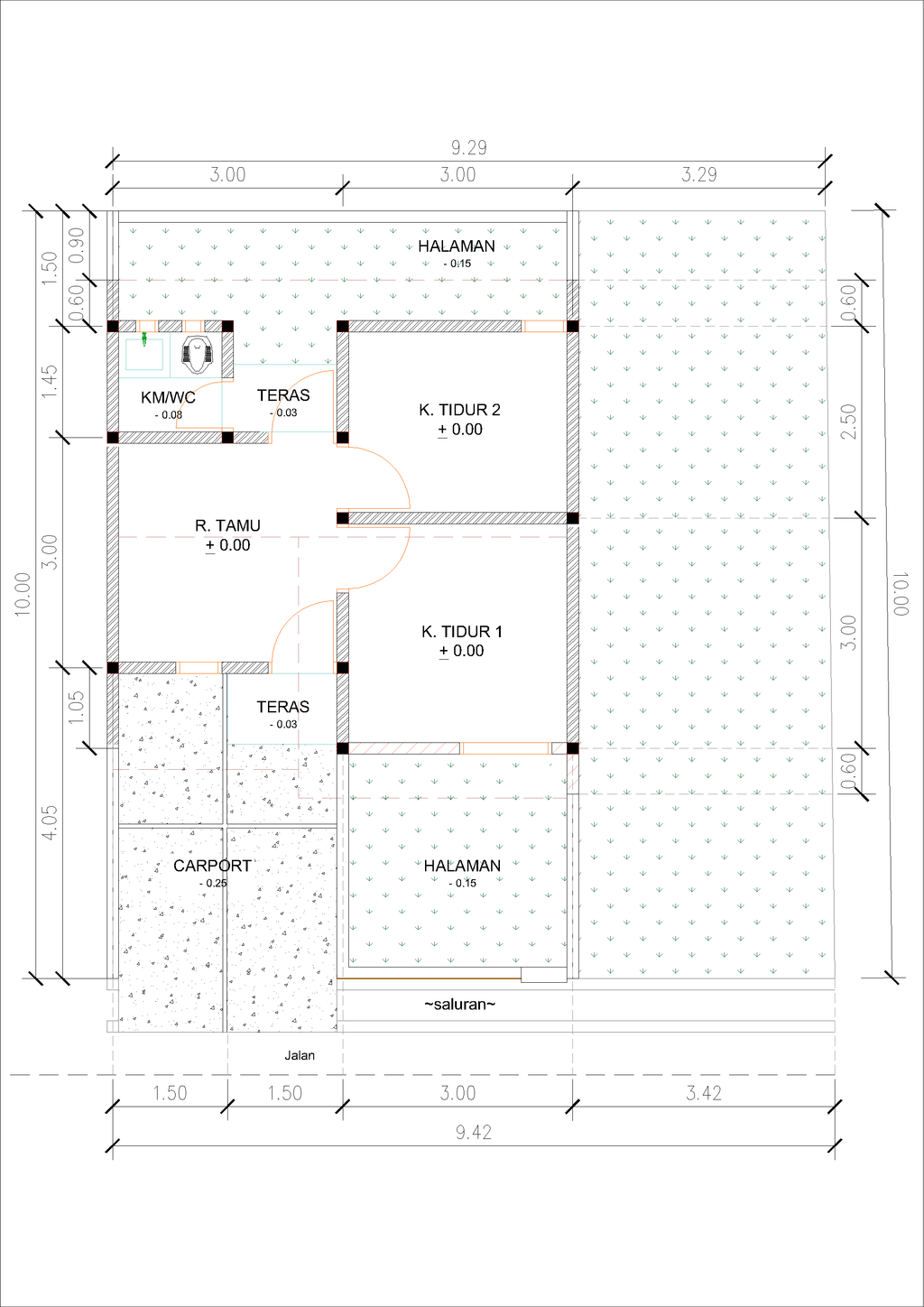 foto denah rumah tipe E11-1 (2025) perumahan Kepuren Residence (Kepuren)