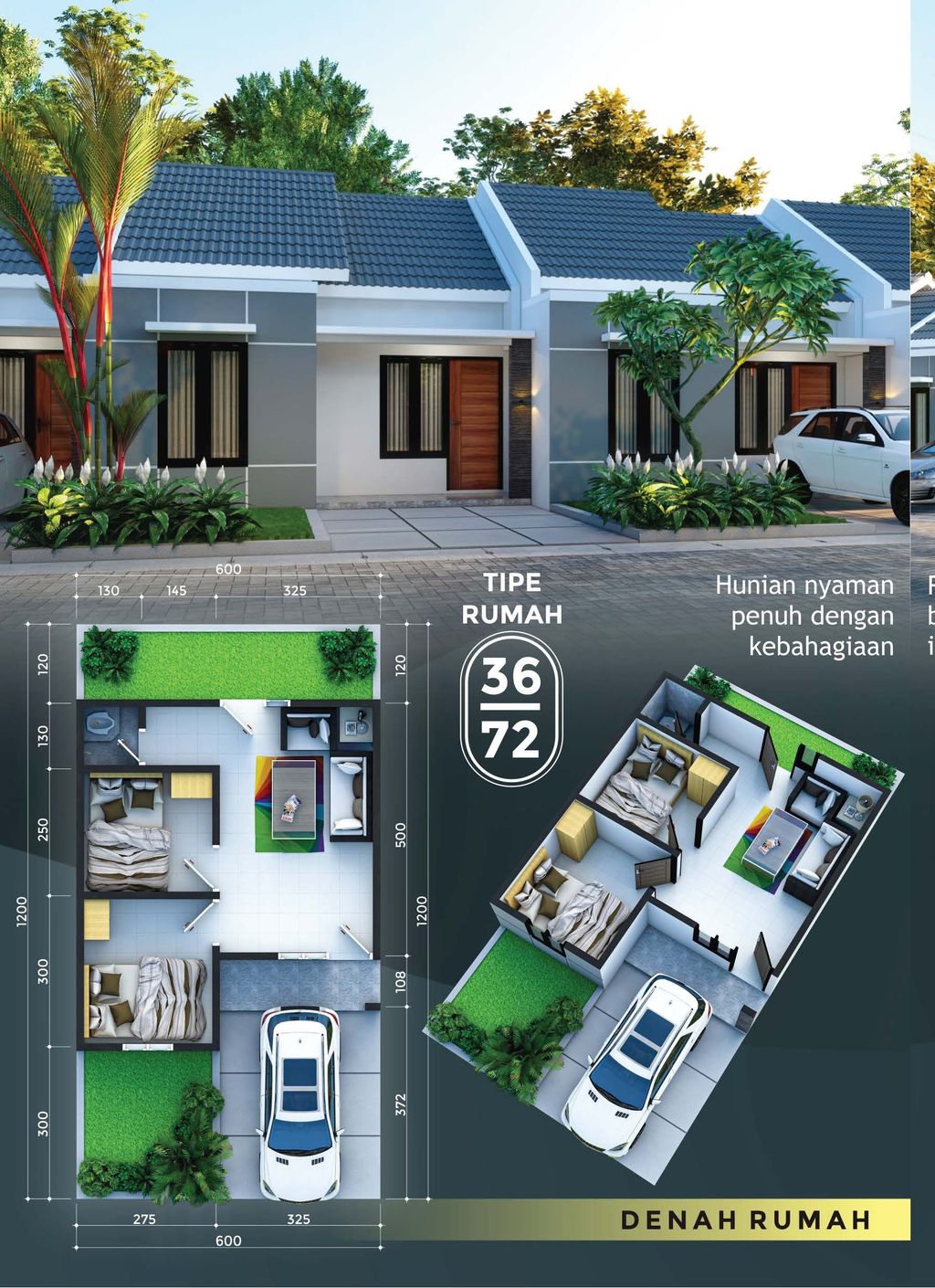 foto denah rumah tipe Ametis perumahan Griya Samira Sarimulyo