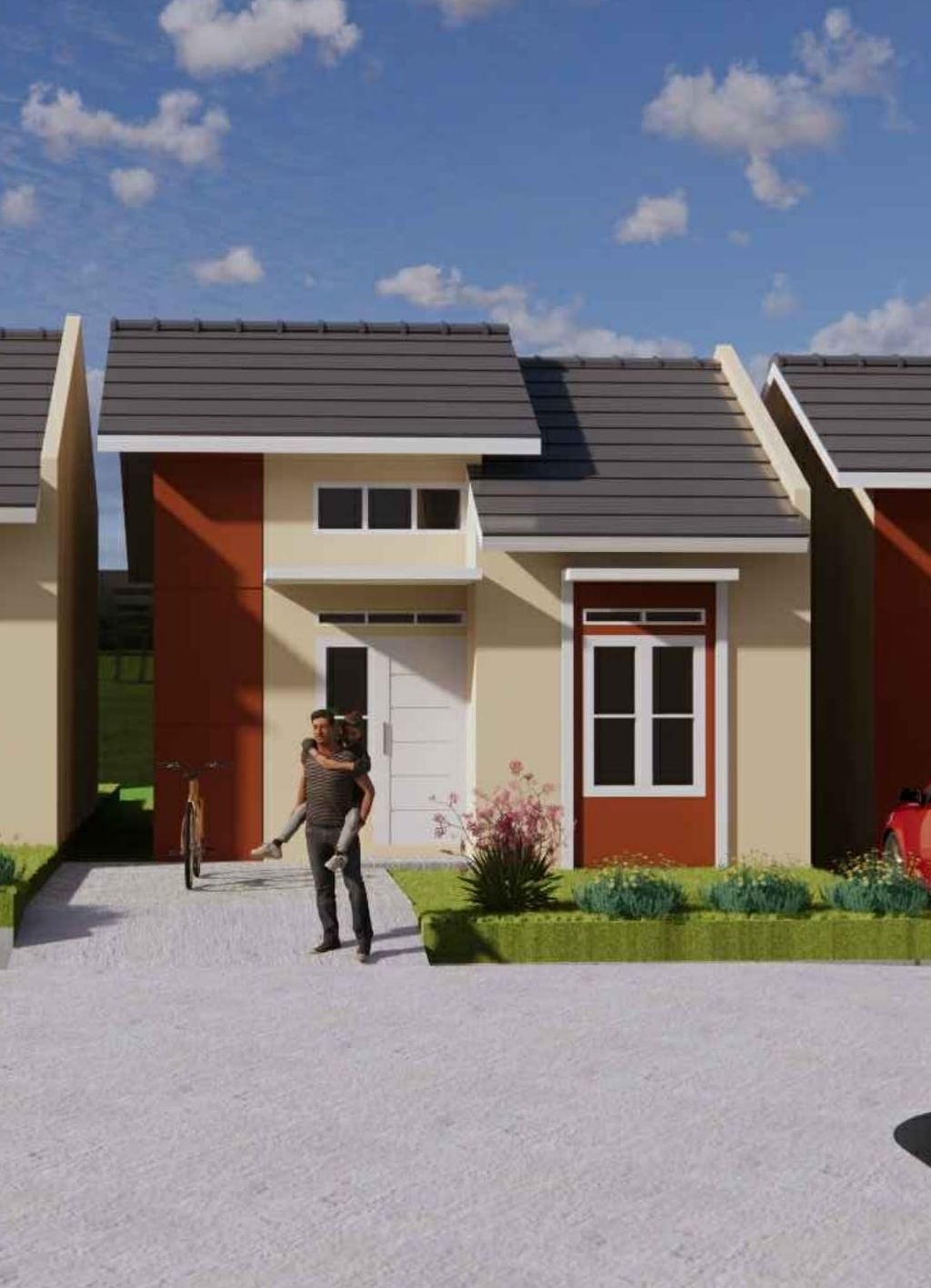 foto tampak rumah tipe 36 perumahan AMERTA KENALI REGENCY