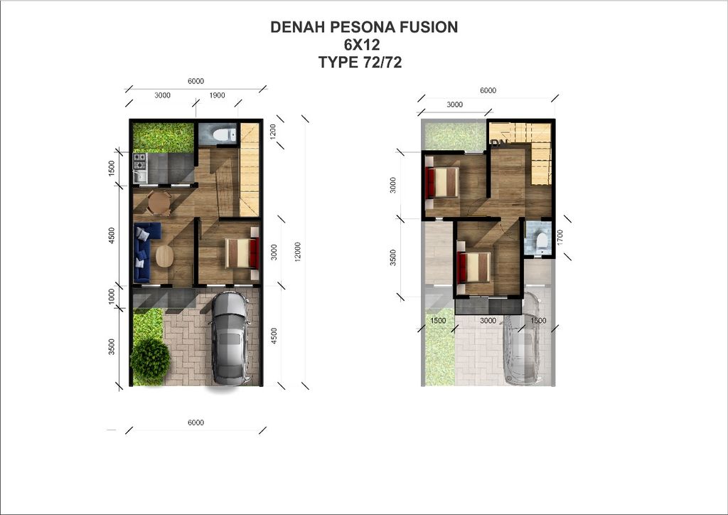foto denah rumah tipe Saphire perumahan Pesona Fusion