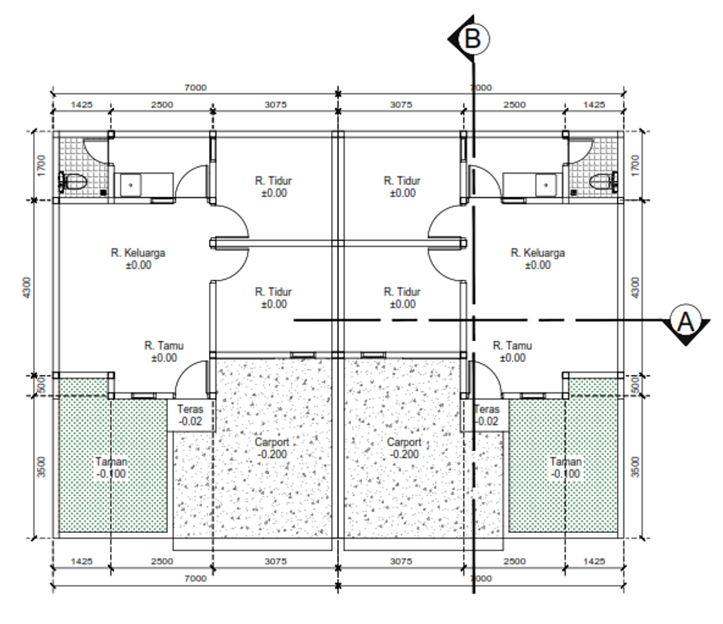 foto denah rumah tipe 36/60 perumahan CIBENDA RESIDENCE TAHAP 2