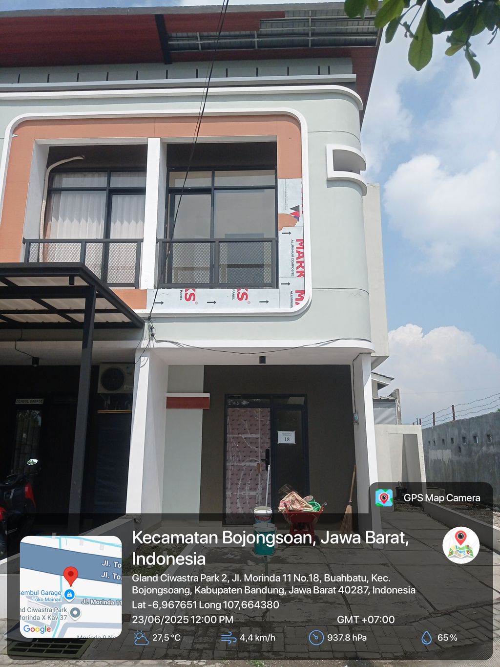 foto tampak rumah tipe 47 Compact (3 kamar) (547) perumahan G-Land Ciwastra Park 2