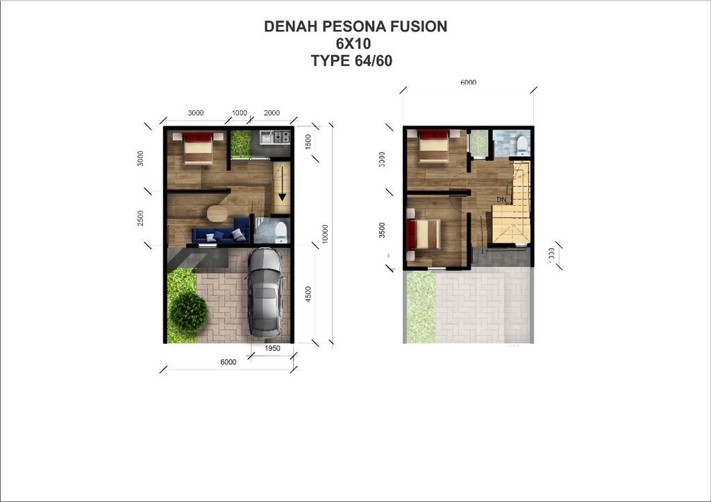 foto denah rumah tipe Ruby perumahan Pesona Fusion