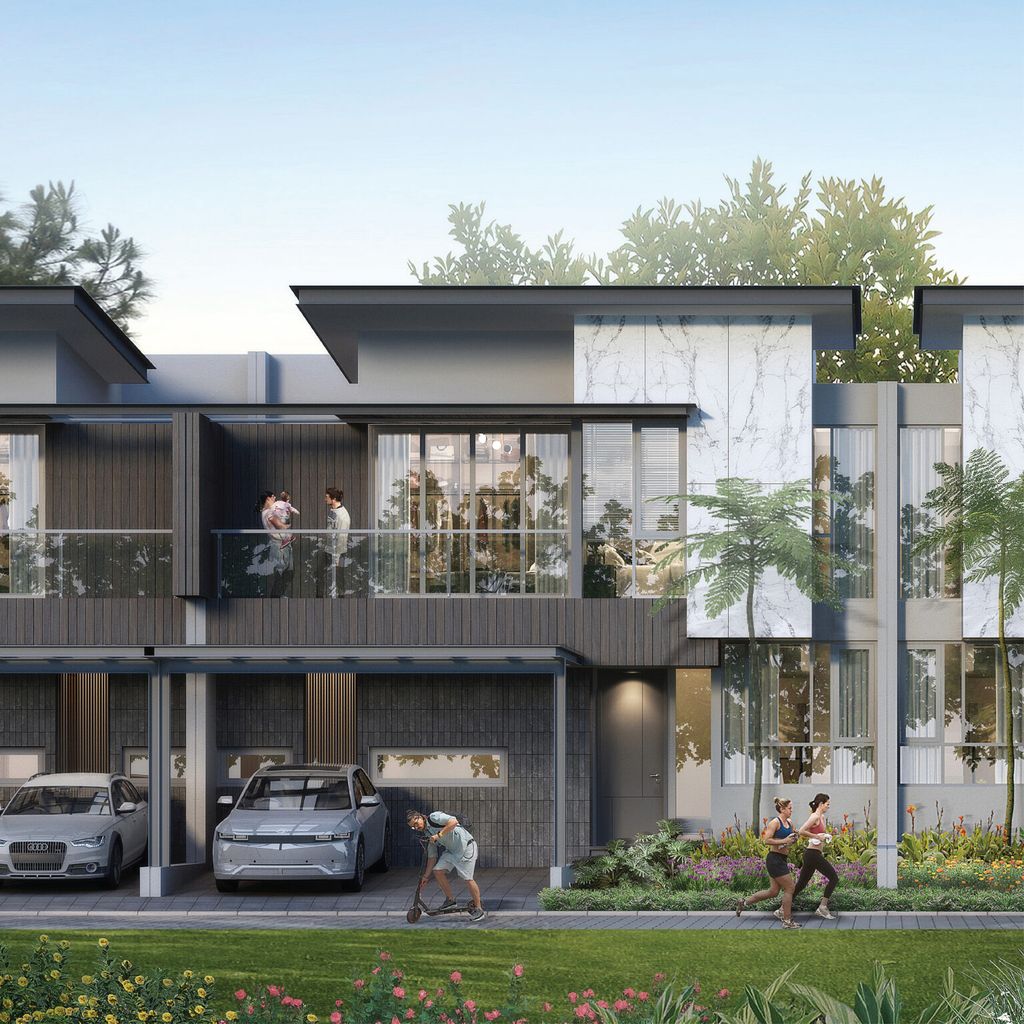 foto tampak rumah tipe Onyx Deluxe perumahan CITRALAND THE GREENLAKE SURABAYA
