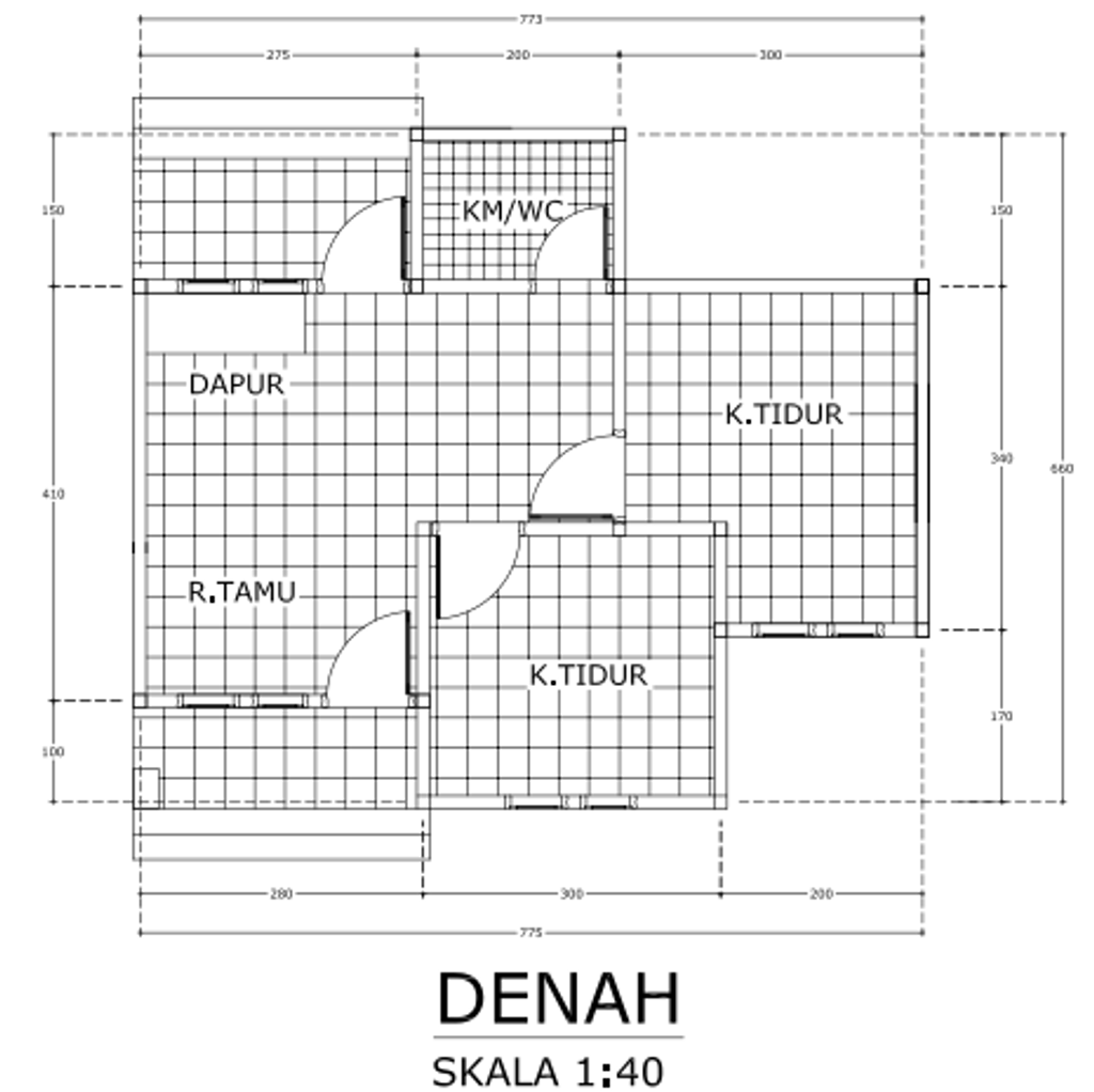 foto denah rumah tipe Rumah 36 perumahan Griya Hasanah