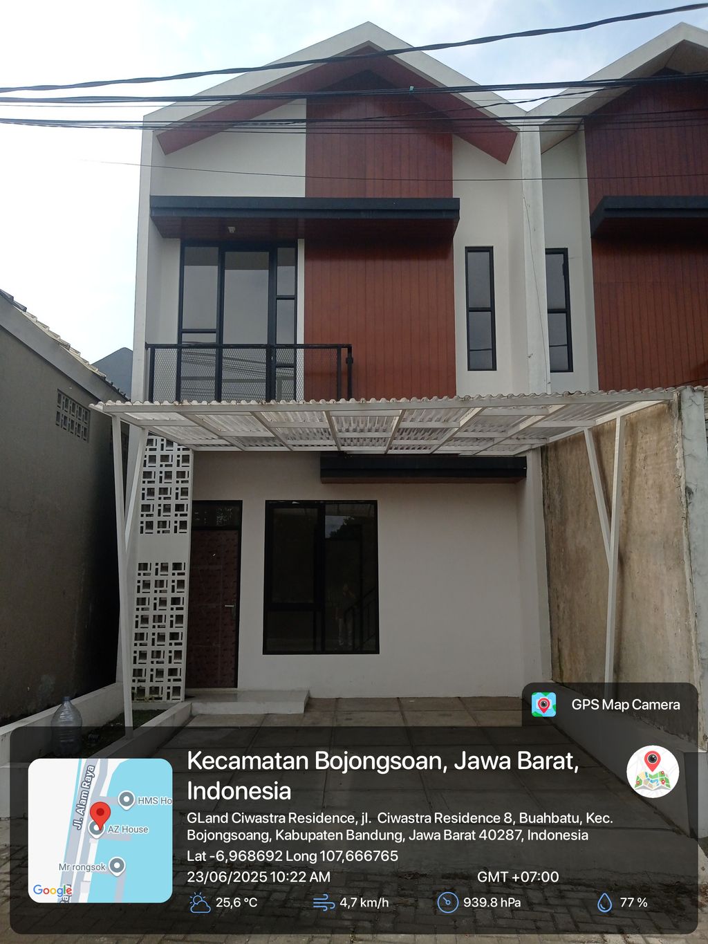 foto tampak rumah tipe 50 Compact Teras Balkon (474) perumahan G-Land Ciwastra Residence