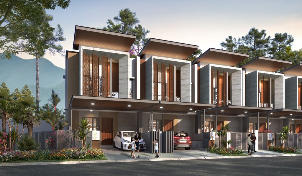 foto tampak rumah tipe CALTON O.01/31 perumahan CITRA SENTUL RAYA CLUSTER TIBER HIGHLAND