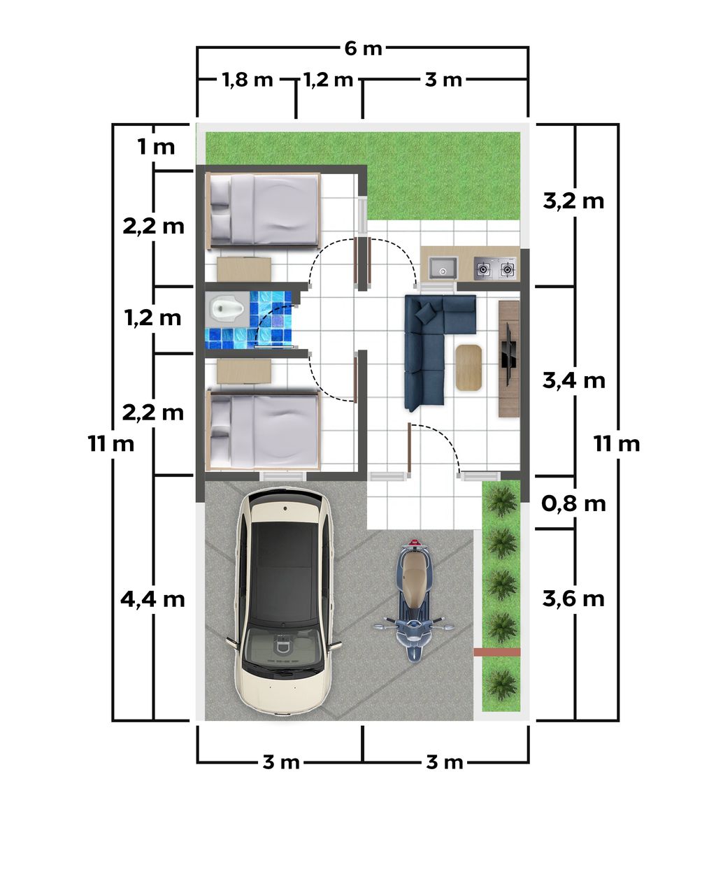 foto denah rumah tipe 30 perumahan Cahaya Residence 2