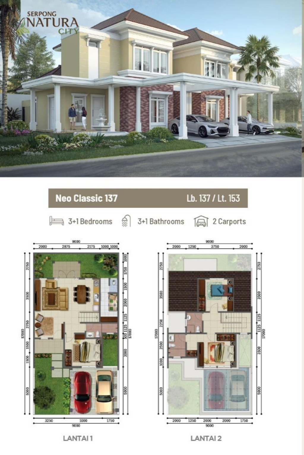 foto denah rumah tipe NS3-0058 perumahan SERPONG NATURA CITY