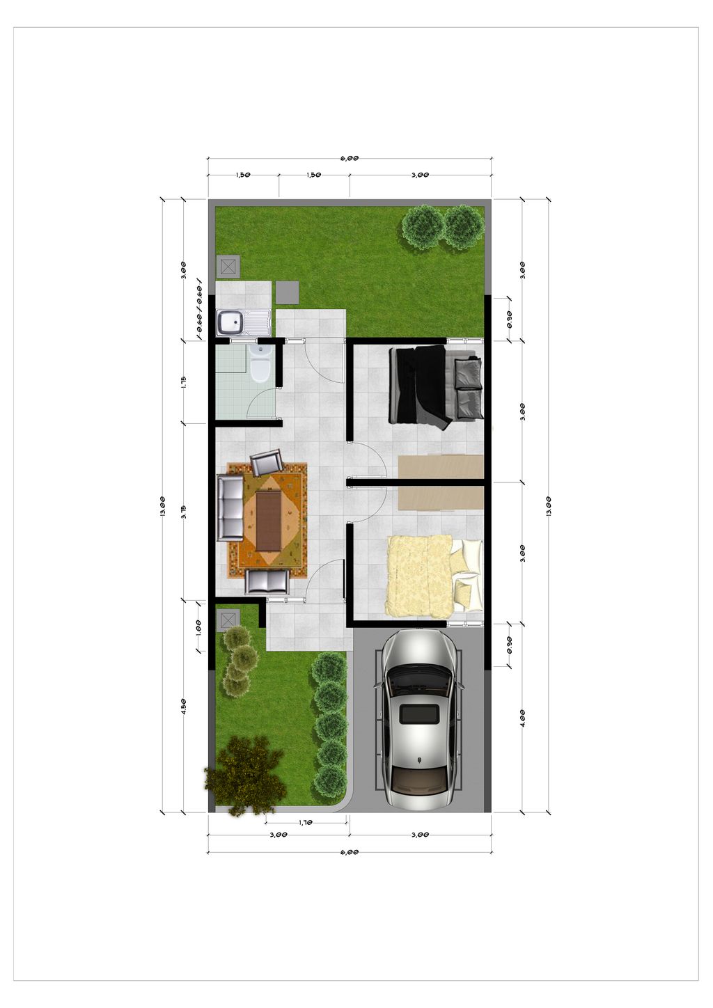foto denah rumah tipe Gardenia perumahan Bumi Indah Cluster Udayana