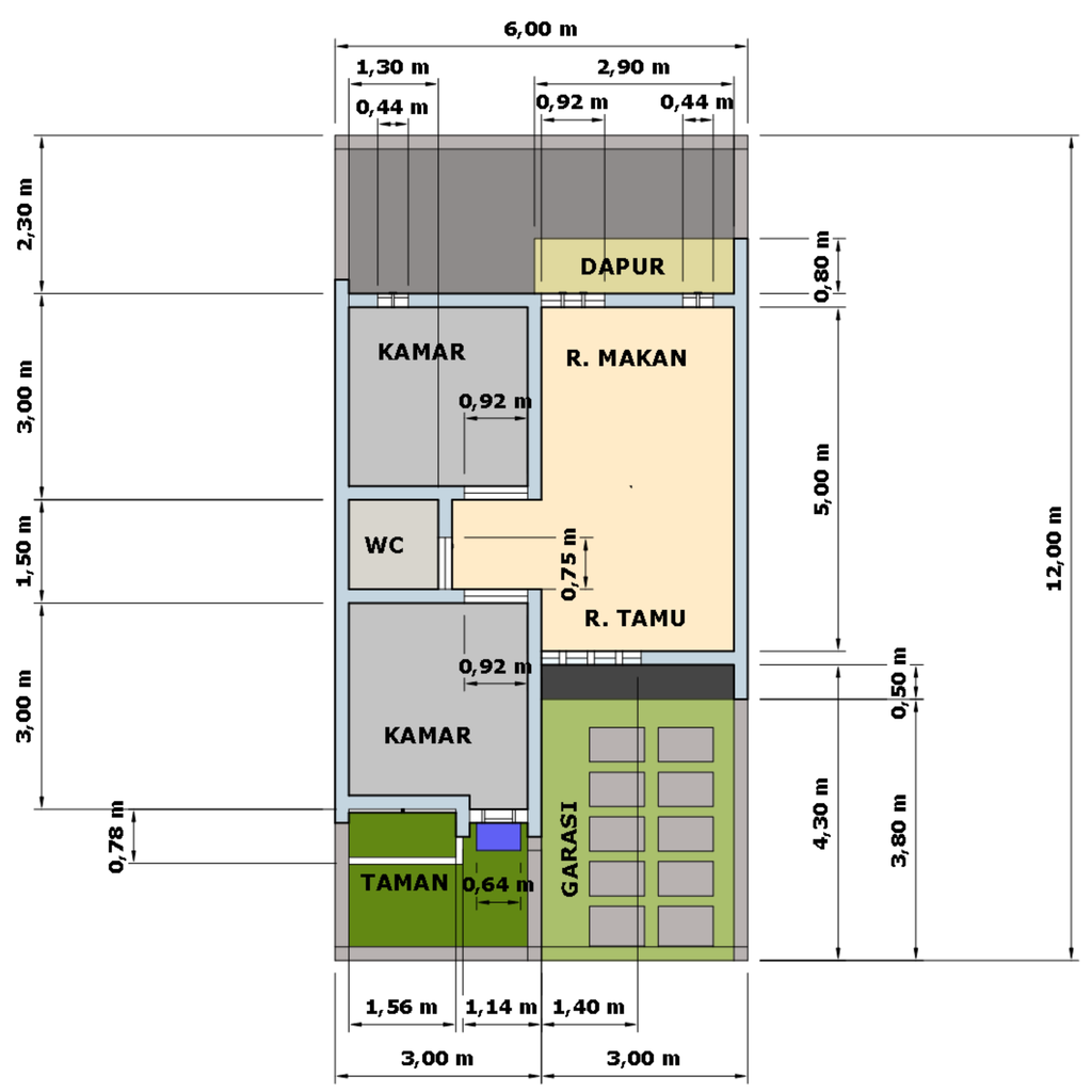 foto denah rumah tipe 36/72 perumahan GREEN LINO RESIDENCE III Tahap 2