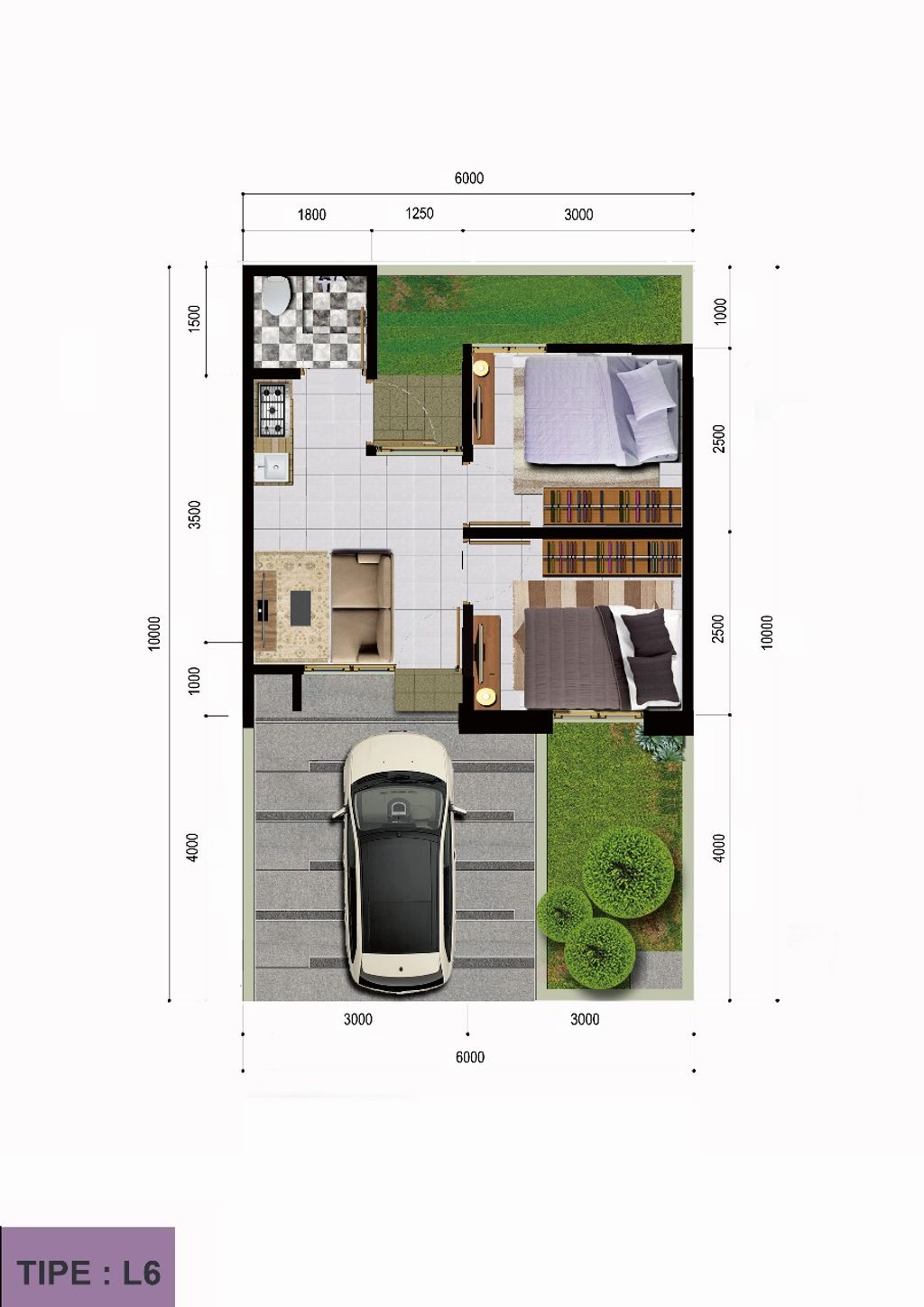 foto denah rumah tipe BASEL J.10/23 perumahan CITRA SENTUL RAYA CLUSTER TIBER HIGHLAND