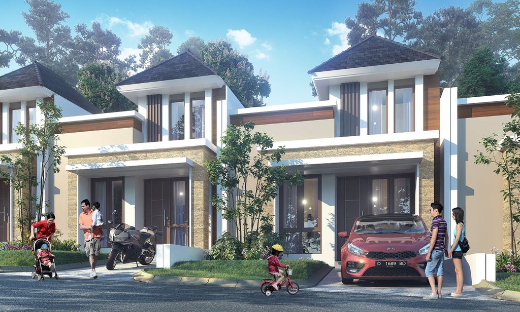 foto tampak rumah tipe APURE H.18/17 perumahan CITRA SENTUL RAYA CLUSTER TIBER HIGHLAND