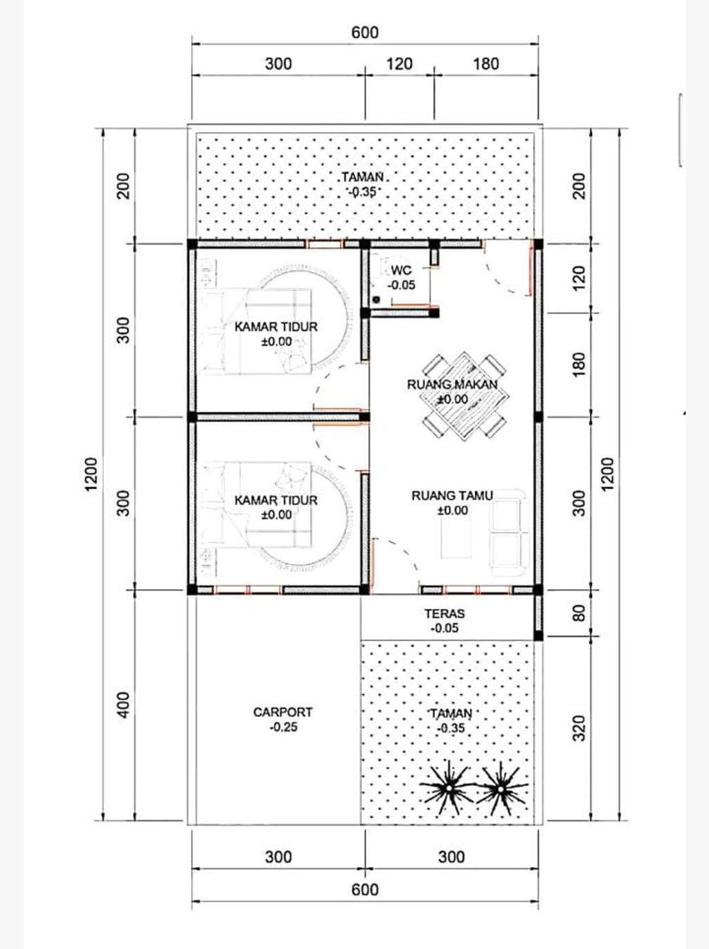 foto denah rumah tipe 36 perumahan SM RESIDENCE 3 BENTENG