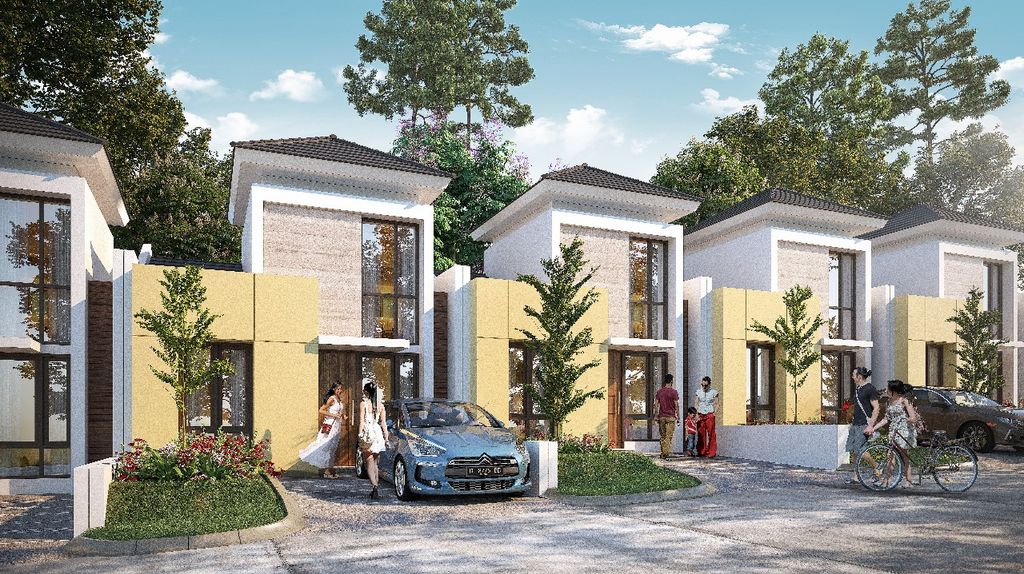 foto tampak rumah tipe BASEL J.10/23 perumahan CITRA SENTUL RAYA CLUSTER TIBER HIGHLAND
