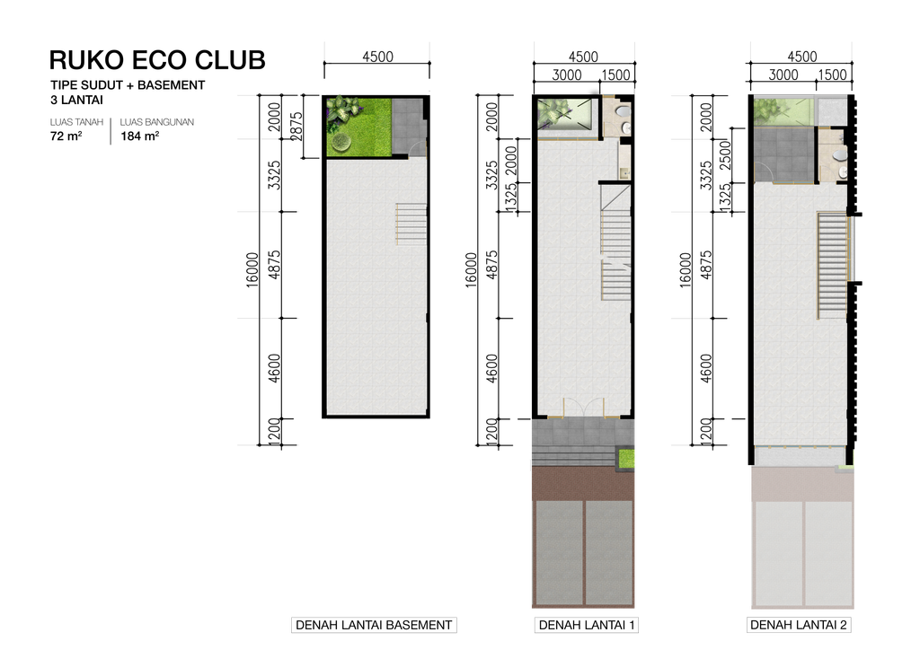 foto denah rumah tipe HOEK BASEMENT K.06/8F perumahan CITRA SENTUL RAYA CLUSTER TIBER HIGHLAND