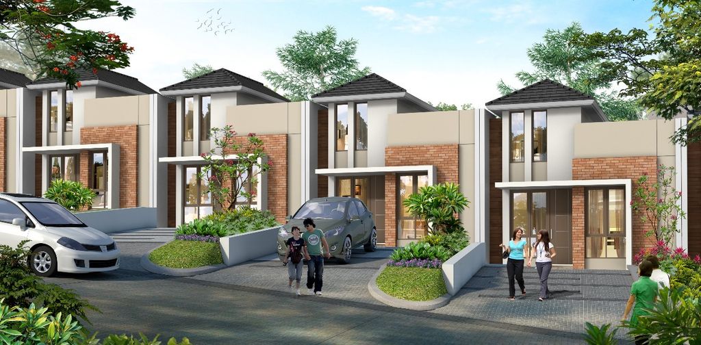 foto tampak rumah tipe BELLEVILLE (6 X 12) perumahan CITRA SENTUL RAYA CLUSTER TIBER HIGHLAND