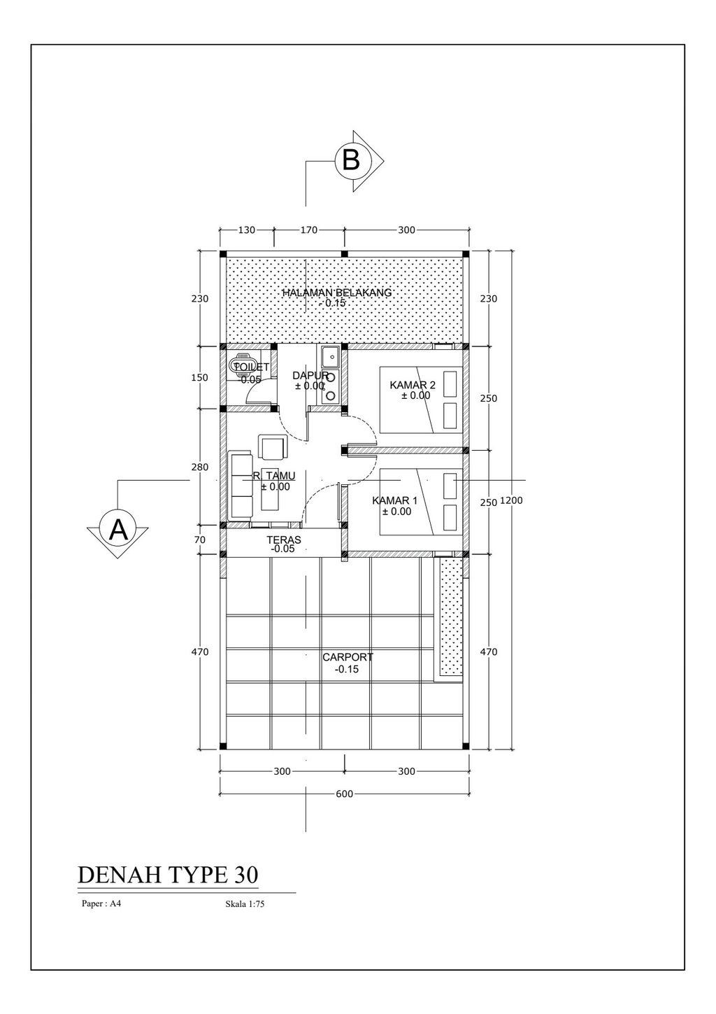 foto denah rumah tipe SUBSIDI L 72 perumahan Griya Harmoni Regency 3