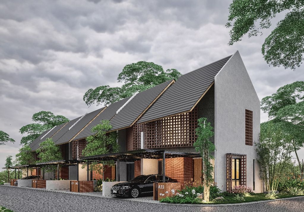 foto tampak rumah tipe MALAKAB 6 perumahan The Hermawan Village Cluster Malaka - Boulevard