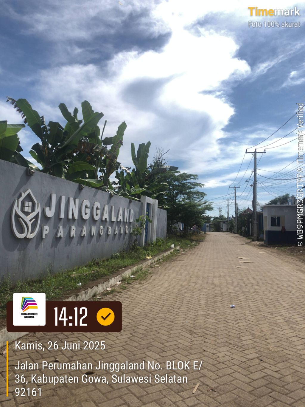 foto gerbang perumahan JINGGALAND PARANGBANOA TAHAP 3