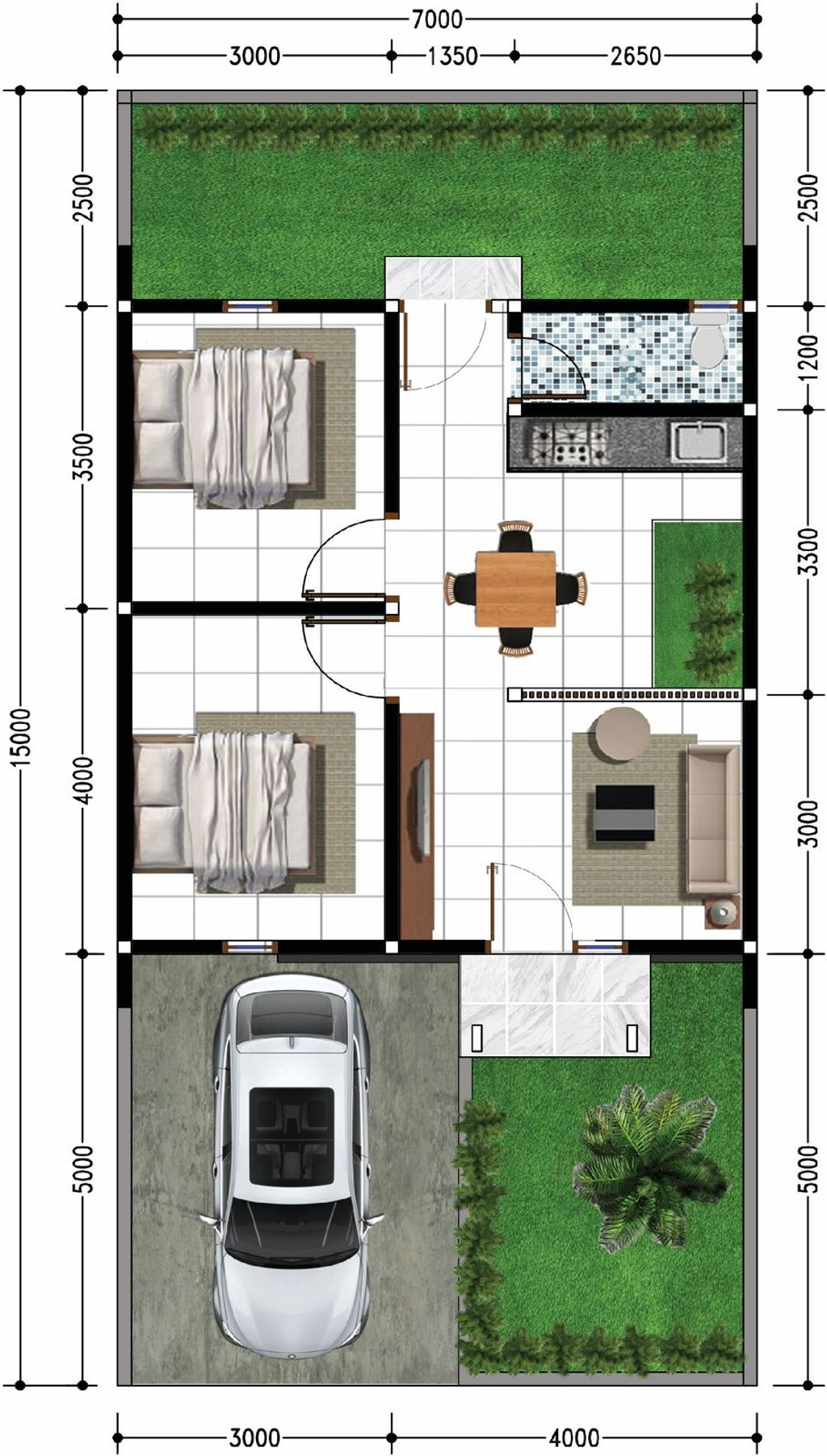 foto denah rumah tipe THE TRUST STANDART 1 perumahan Griya Oso