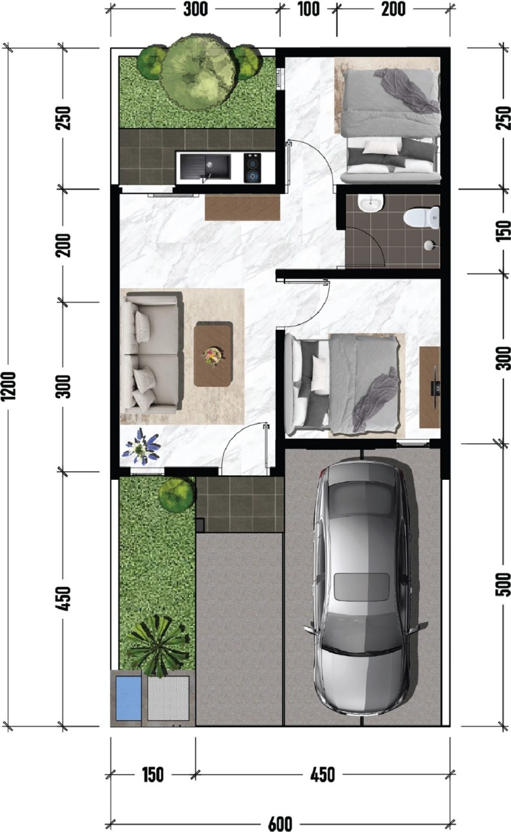 foto denah rumah tipe THE WISE STANDART 5 perumahan THE OSO 2
