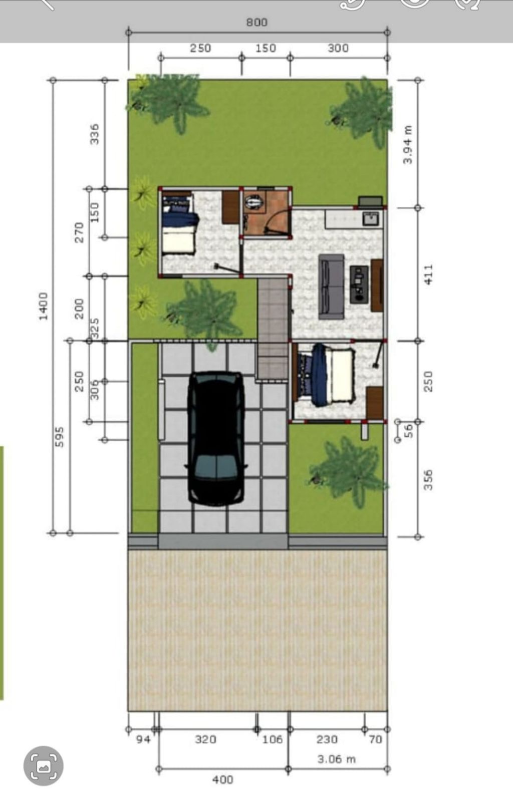 foto denah rumah tipe 36/112 perumahan 7 ARUMBA II