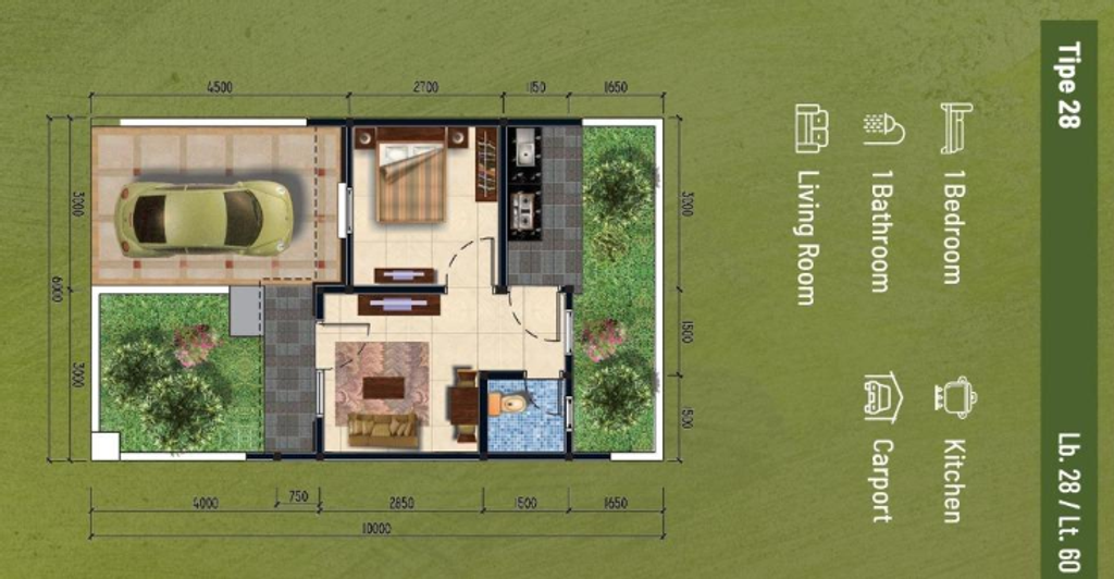 foto denah rumah tipe NF 8 -20 perumahan SERPONG NATURA CITY