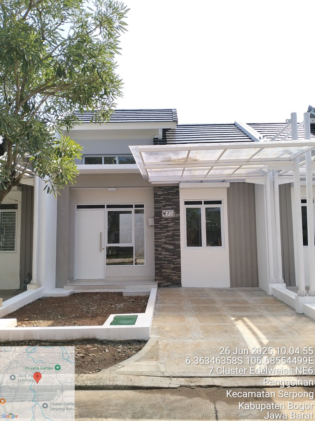 foto tampak rumah tipe NE7-0003 perumahan SERPONG NATURA CITY