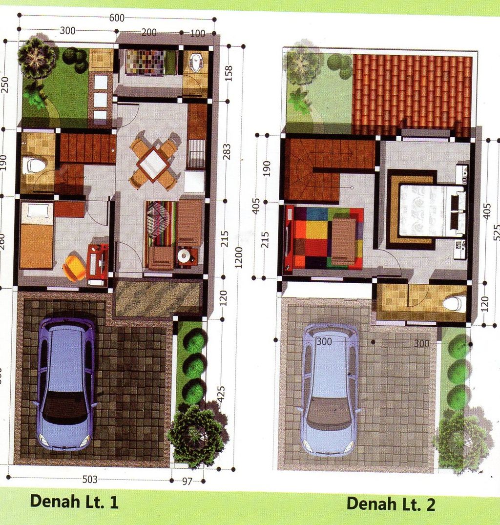 foto denah rumah tipe 50 perumahan The Billabong Soeta Residence Cluster 1