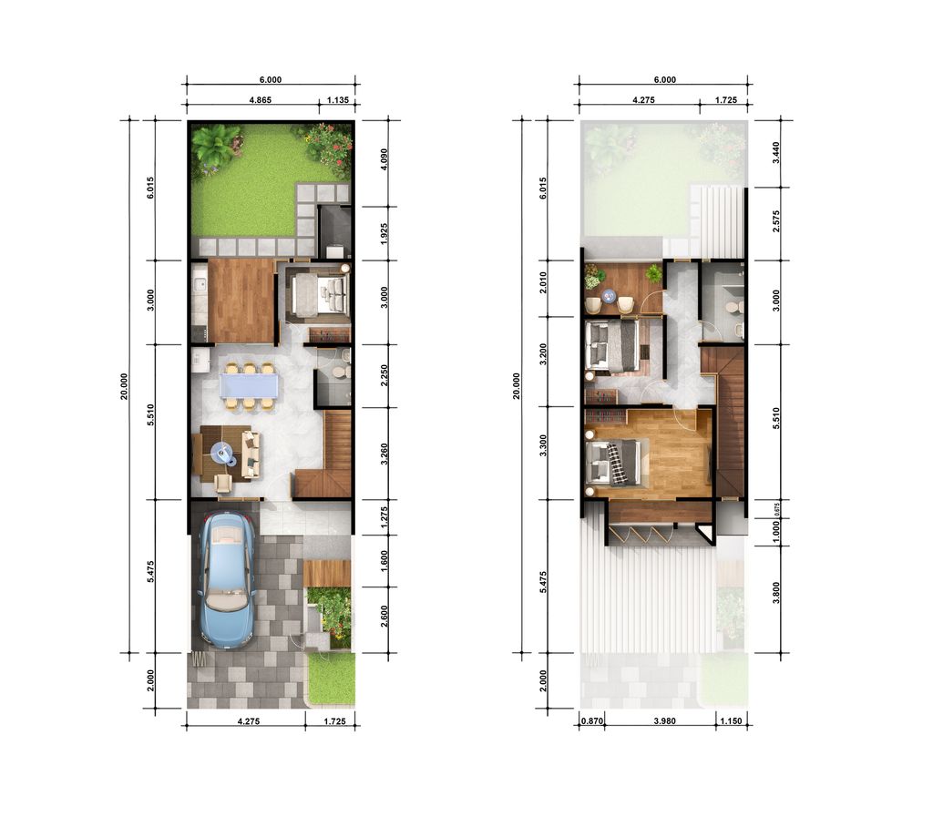 foto denah rumah tipe CALTON C.01/16 perumahan CITRA SENTUL RAYA CLUSTER TIBER HIGHLAND