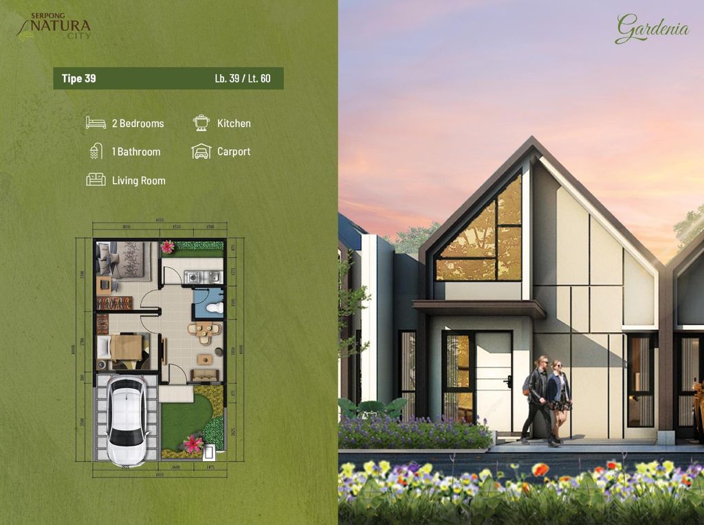 foto denah rumah tipe NG 7 - 25 perumahan SERPONG NATURA CITY