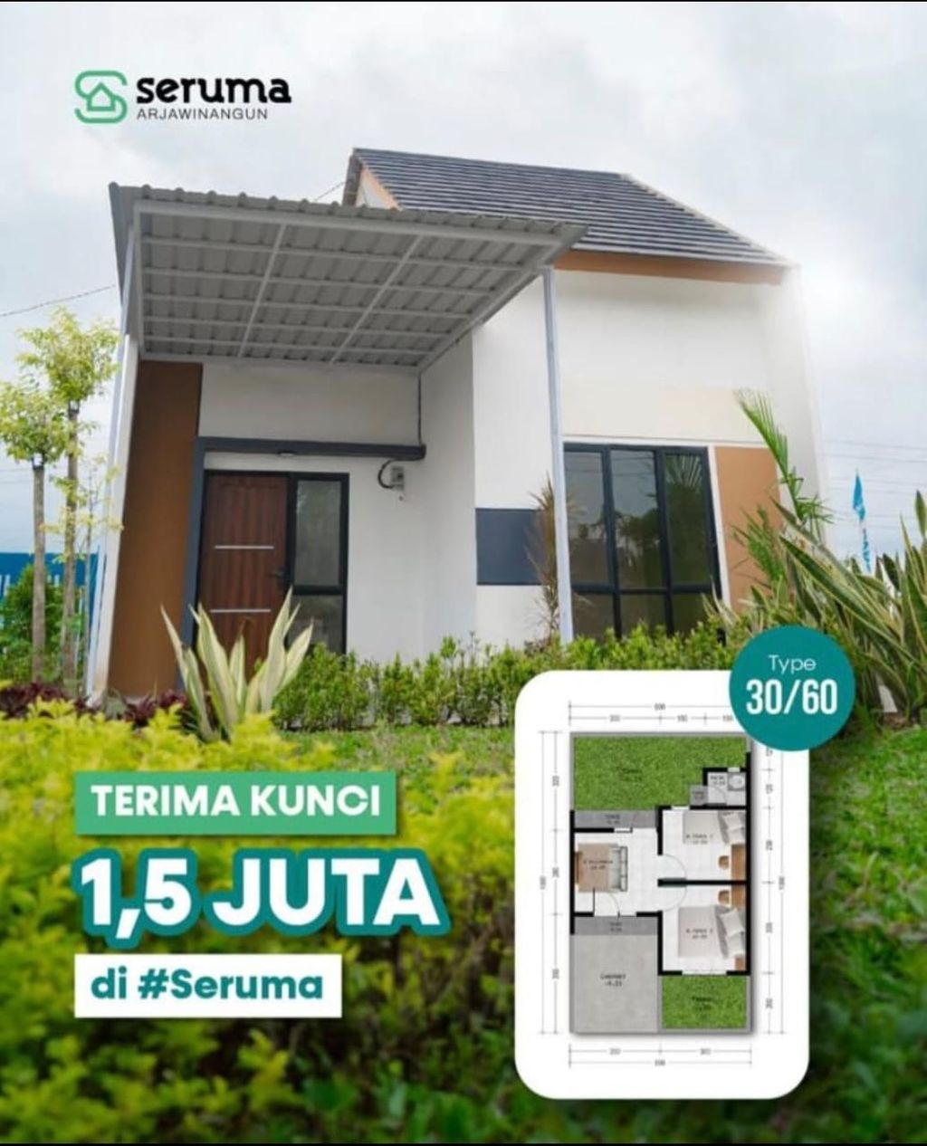 foto tampak rumah tipe SERUMA ARJAWINANGUN perumahan SERUMA ARJAWINANGUN