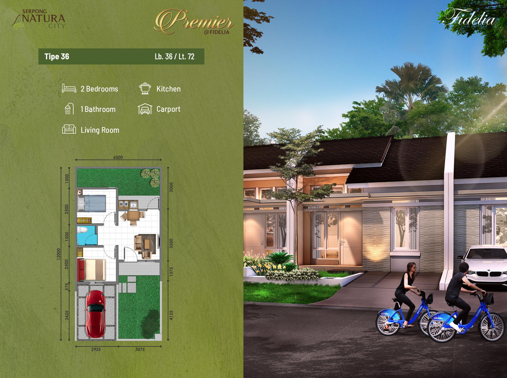 foto denah rumah tipe NF3-0029 perumahan SERPONG NATURA CITY