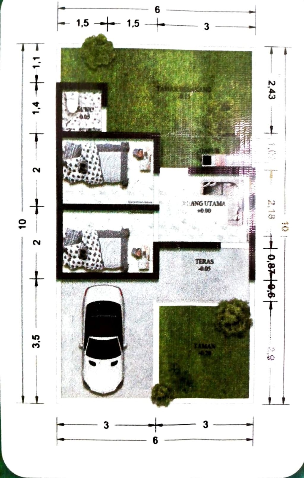 foto denah rumah tipe 21/60 perumahan Graha Asha Paramitha