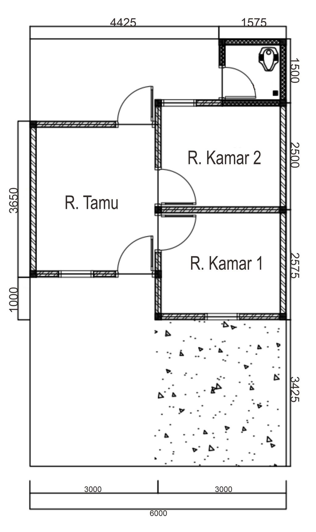 foto denah rumah tipe 30/66 perumahan Griya Ayu Residence Geneng