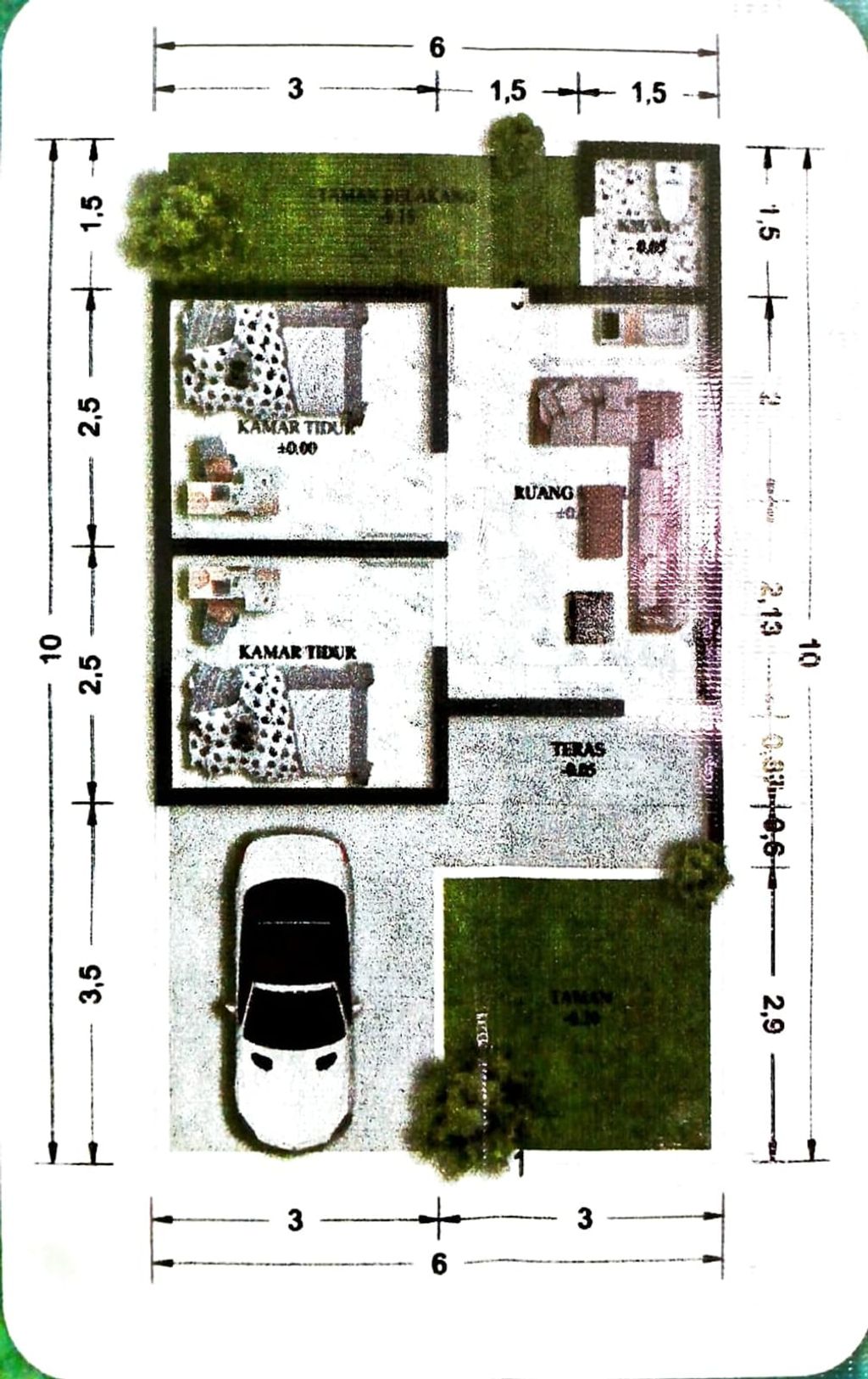 foto denah rumah tipe 30/60 perumahan Graha Asha Paramitha