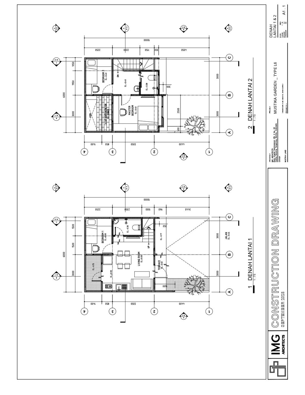 foto denah rumah tipe 60/60 ( Momo ) perumahan Mustika Garden Tamansari