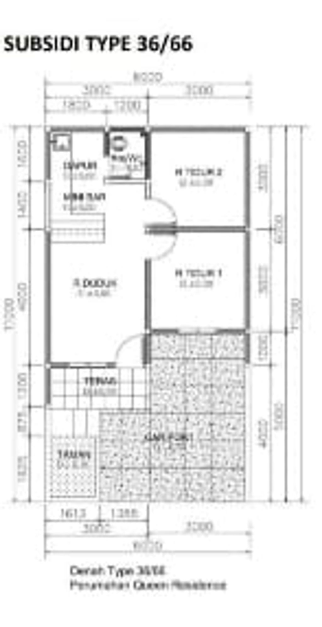 foto denah rumah tipe Subsidi 36/60 perumahan QUEEN RESIDENCE