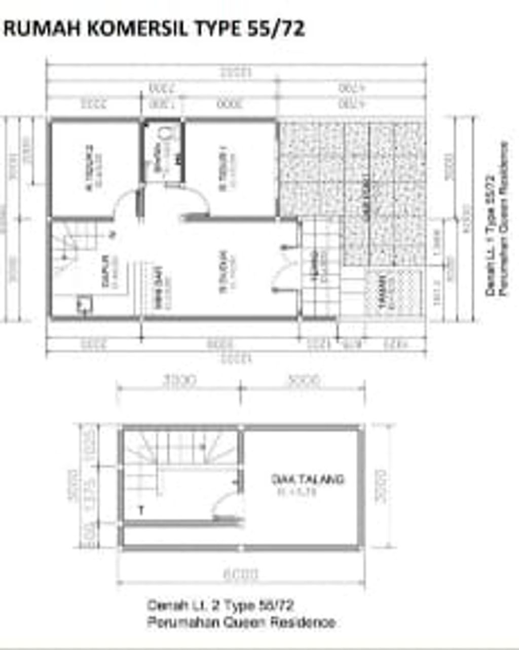 foto denah rumah tipe 55/72 Komersil perumahan QUEEN RESIDENCE