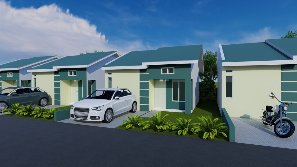 foto tampak rumah tipe 36 perumahan SELEBES LAND MAMBORO