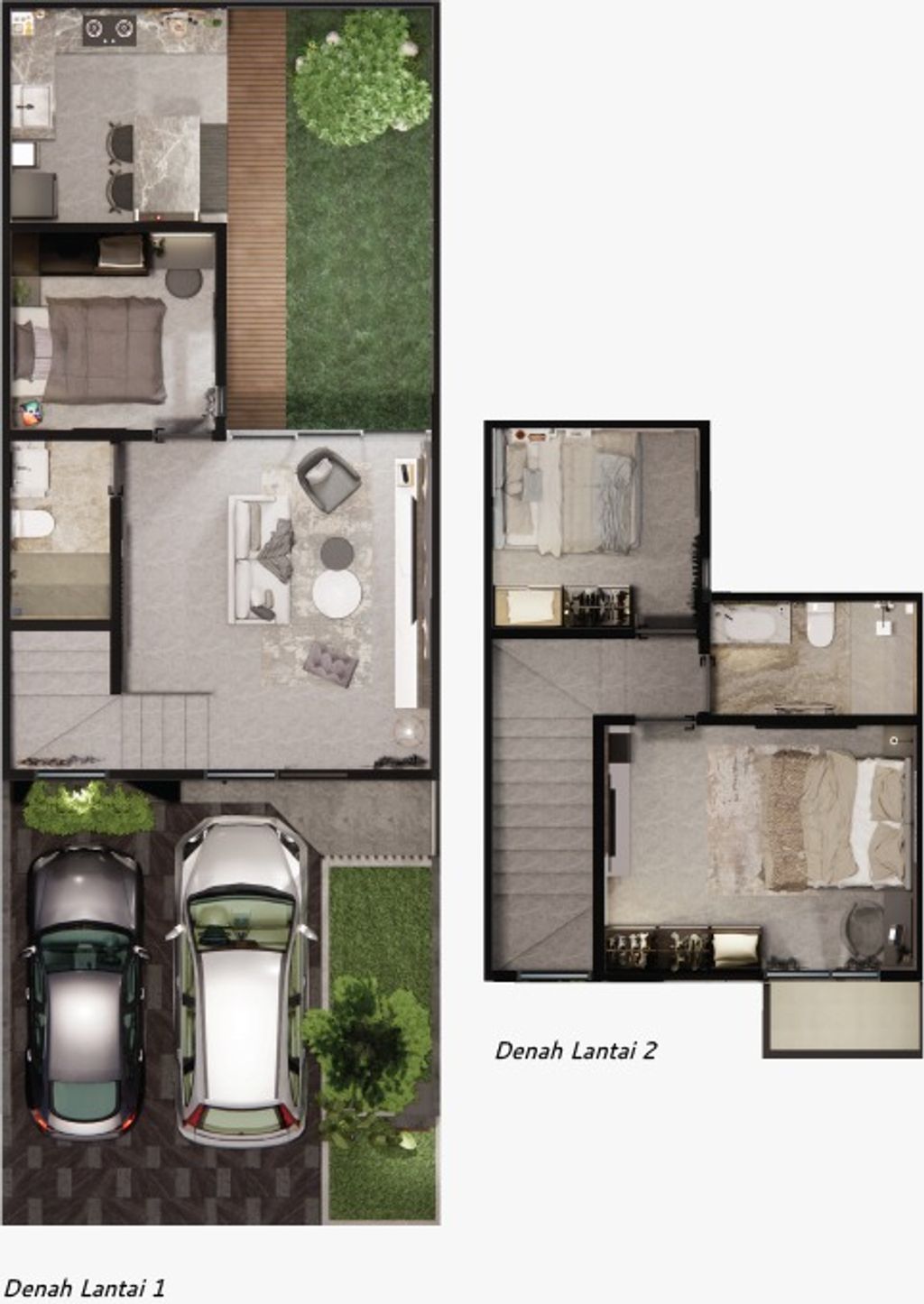 foto denah rumah tipe GARNET HOOK perumahan Mutiara City Cluster Modena