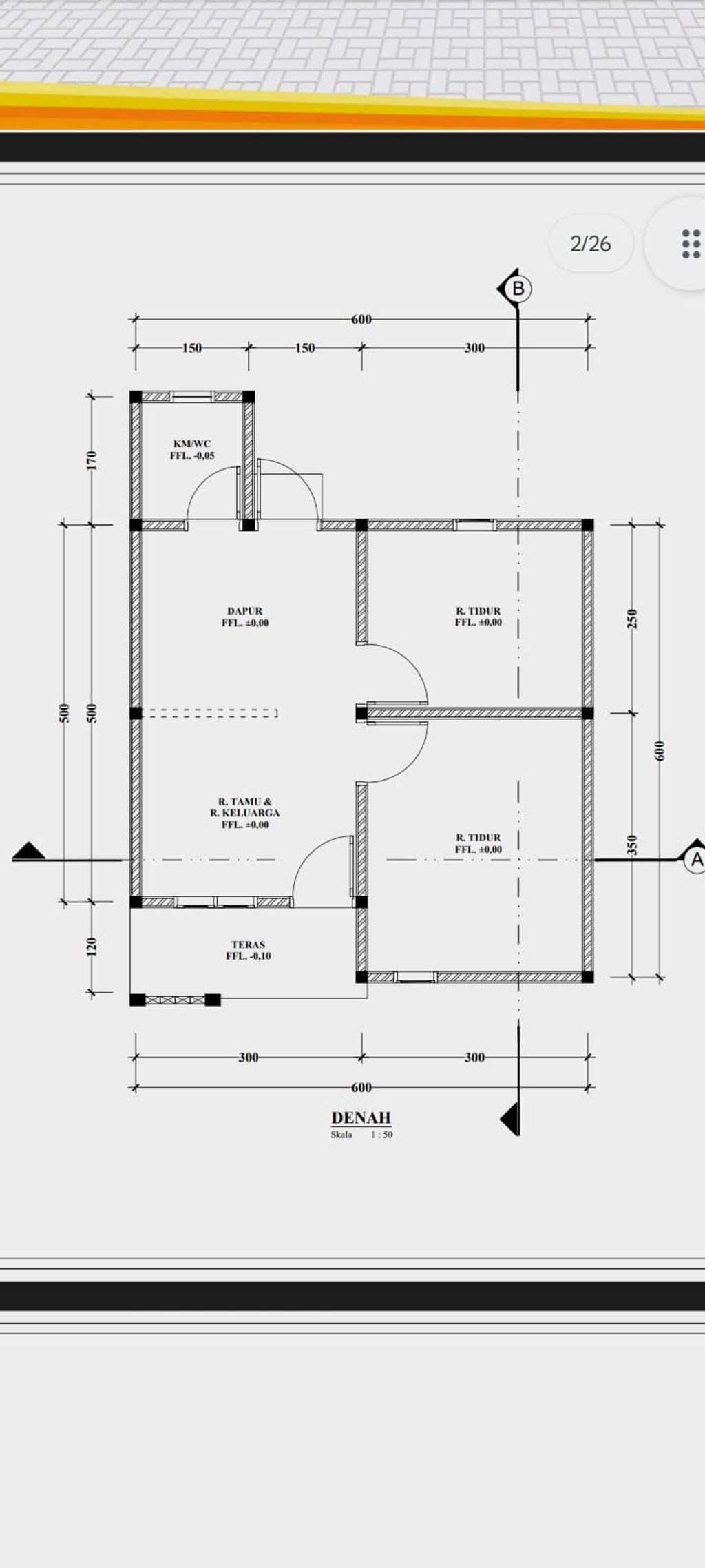 foto denah rumah tipe 45 perumahan Shafa Residence