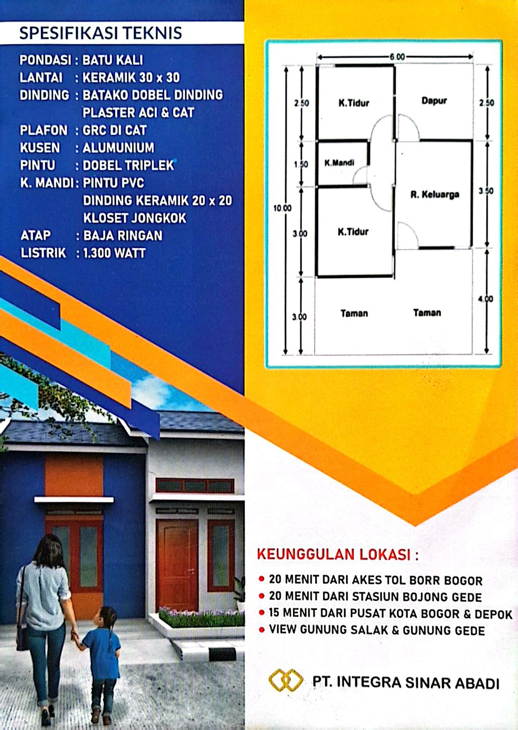 foto denah rumah tipe 36/60 perumahan Grande Mulia Mekarwangi