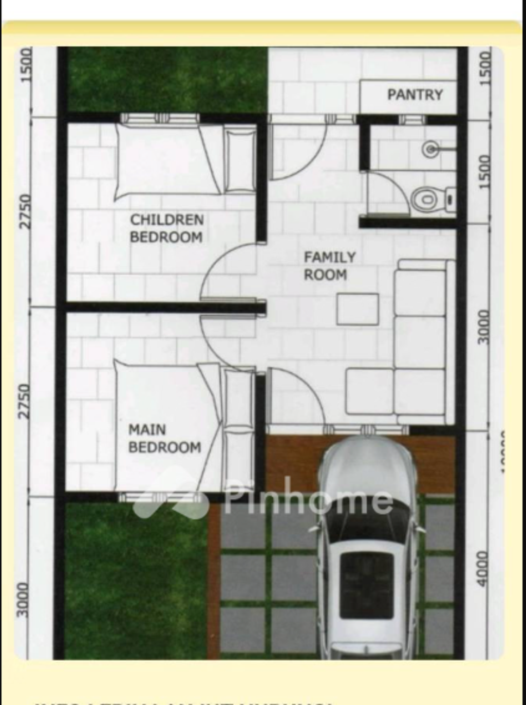 foto denah rumah tipe 32/66 BLOK C 4 perumahan CIMALATI INDAH RESIDENCE