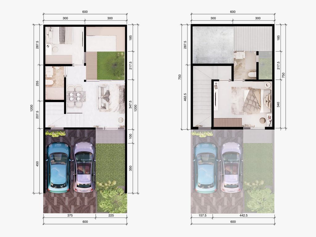 foto denah rumah tipe TOPAZ HOOK perumahan Mutiara City Cluster Modena